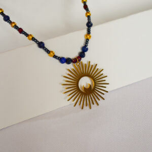 Amulet Nieba - chalcedon, granat
